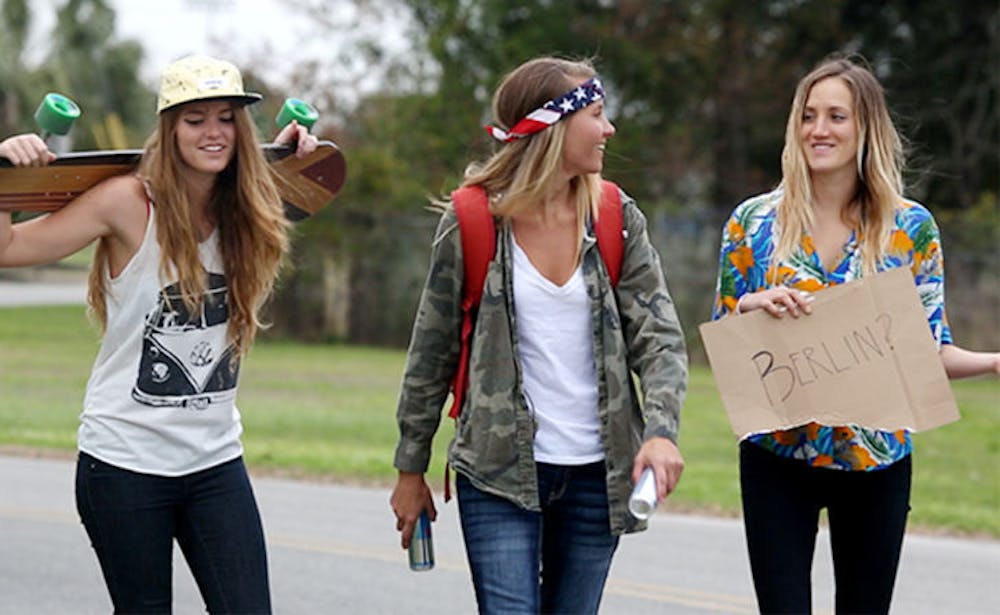 <p class="p1"><span class="s1">Three UF students are seeking Red Bull’s assistance while competing in Europe. The Beach Bull Blondies will be participating in the Red Bull: Can You Make It? challenge April 4.</span></p>