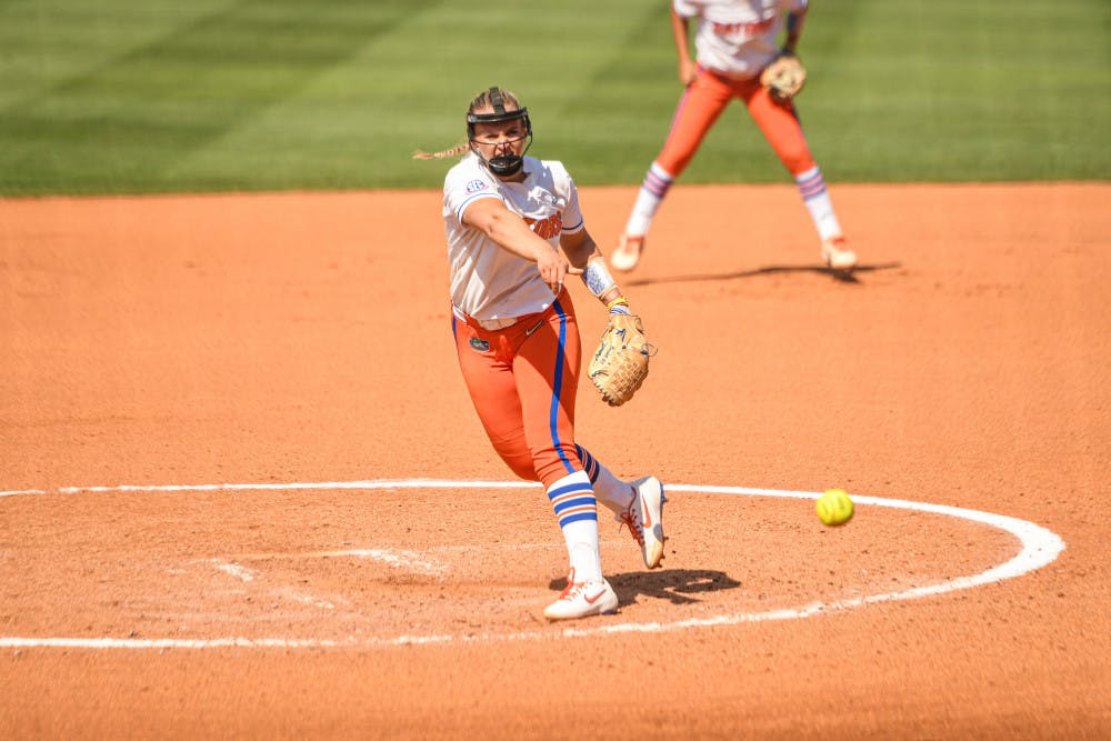 <p>Pitchers Kelly Barnhill and Natalie Lugo pitched a combined no-hitter as Florida advanced to the Gainesville Regional Final.</p>