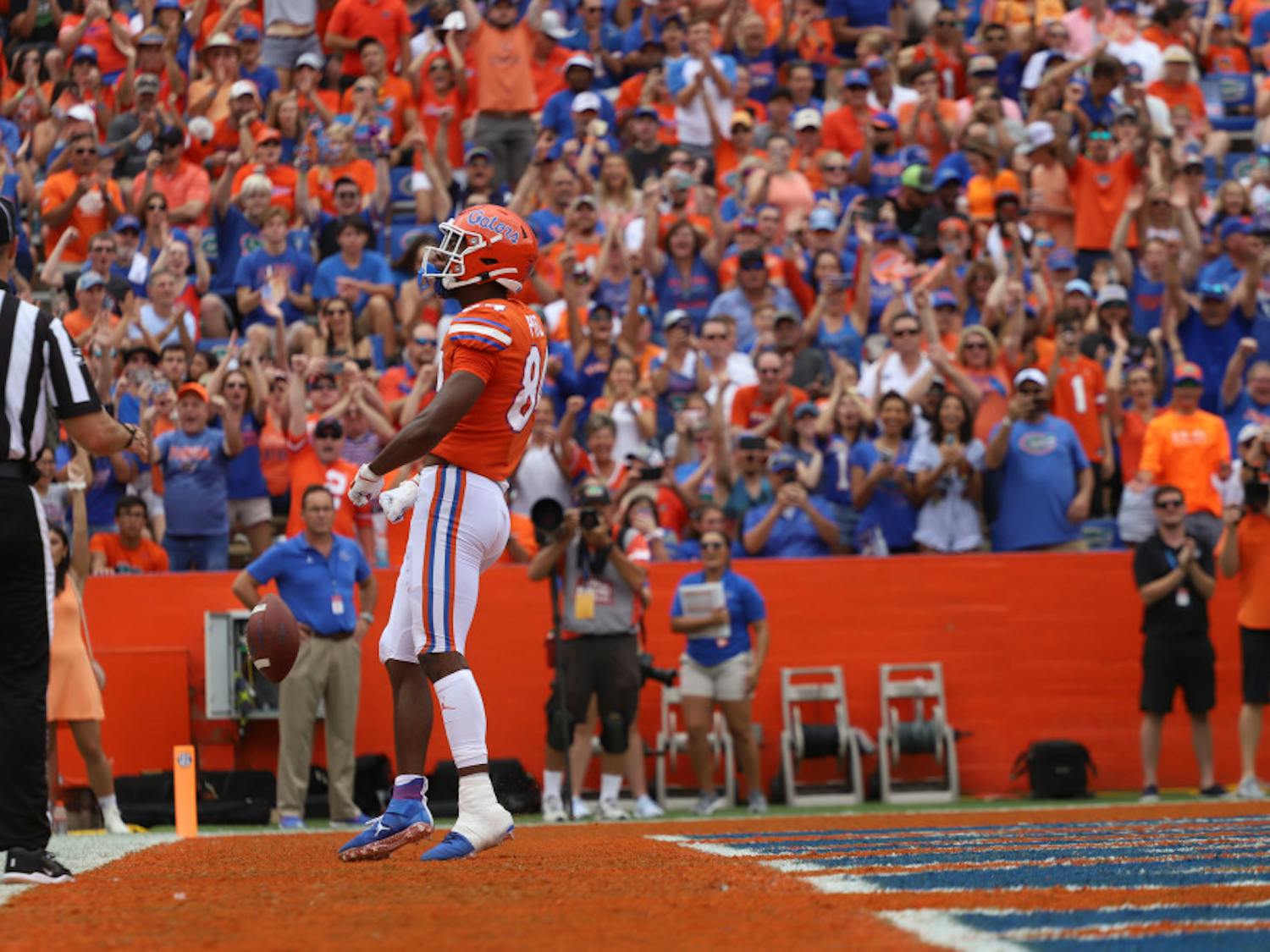 In Saturday's 51-35 win over Ole Miss, tight end Kyle Pitts recorded four touchdowns and eight receptions for 170 yards.