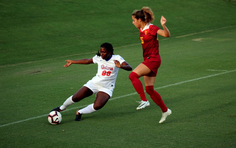 Defender Courtney Douglas (88) scored the first goal of her career Sunday afternoon in Florida’s 4-1 win over LSU.