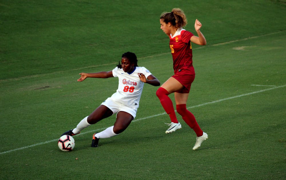 <p><span id="docs-internal-guid-00335ea2-7fff-2c2d-191f-0c2894440d8d"><span>Defender Courtney Douglas (88) scored the first goal of her career Sunday afternoon in Florida’s 4-1 win over LSU.</span></span></p>