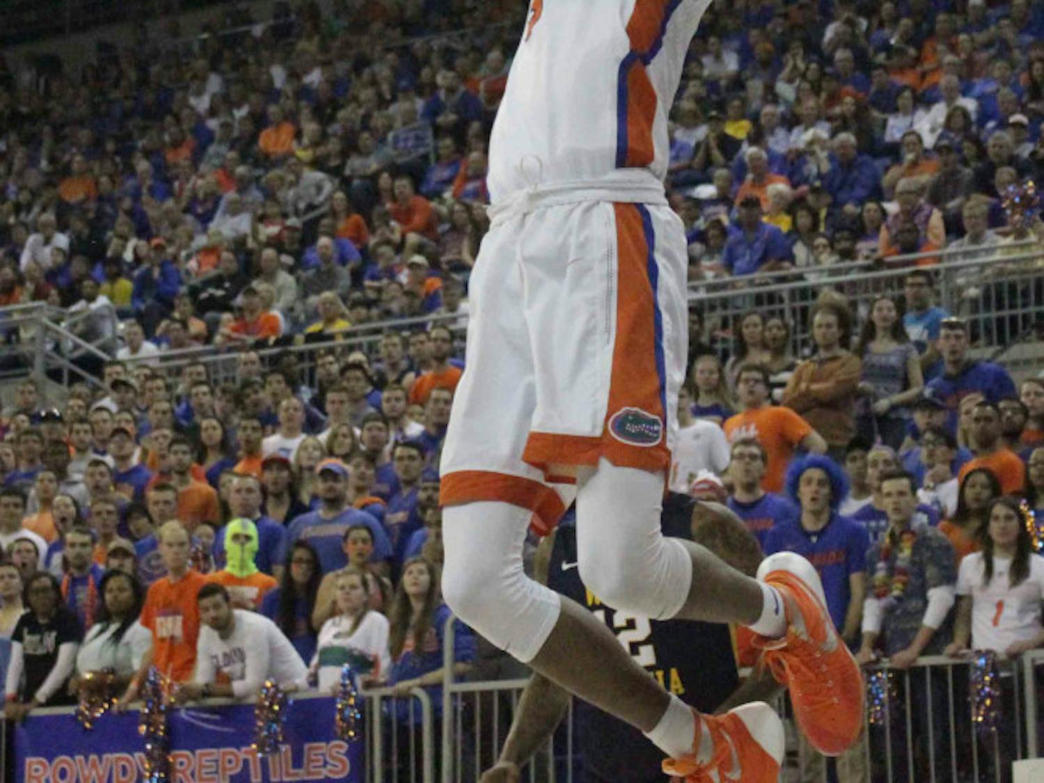 Devin Robinson goes for a layup during Florida’s win over West Virginia on Jan. 30, 2016, in the O’Connell Center.
