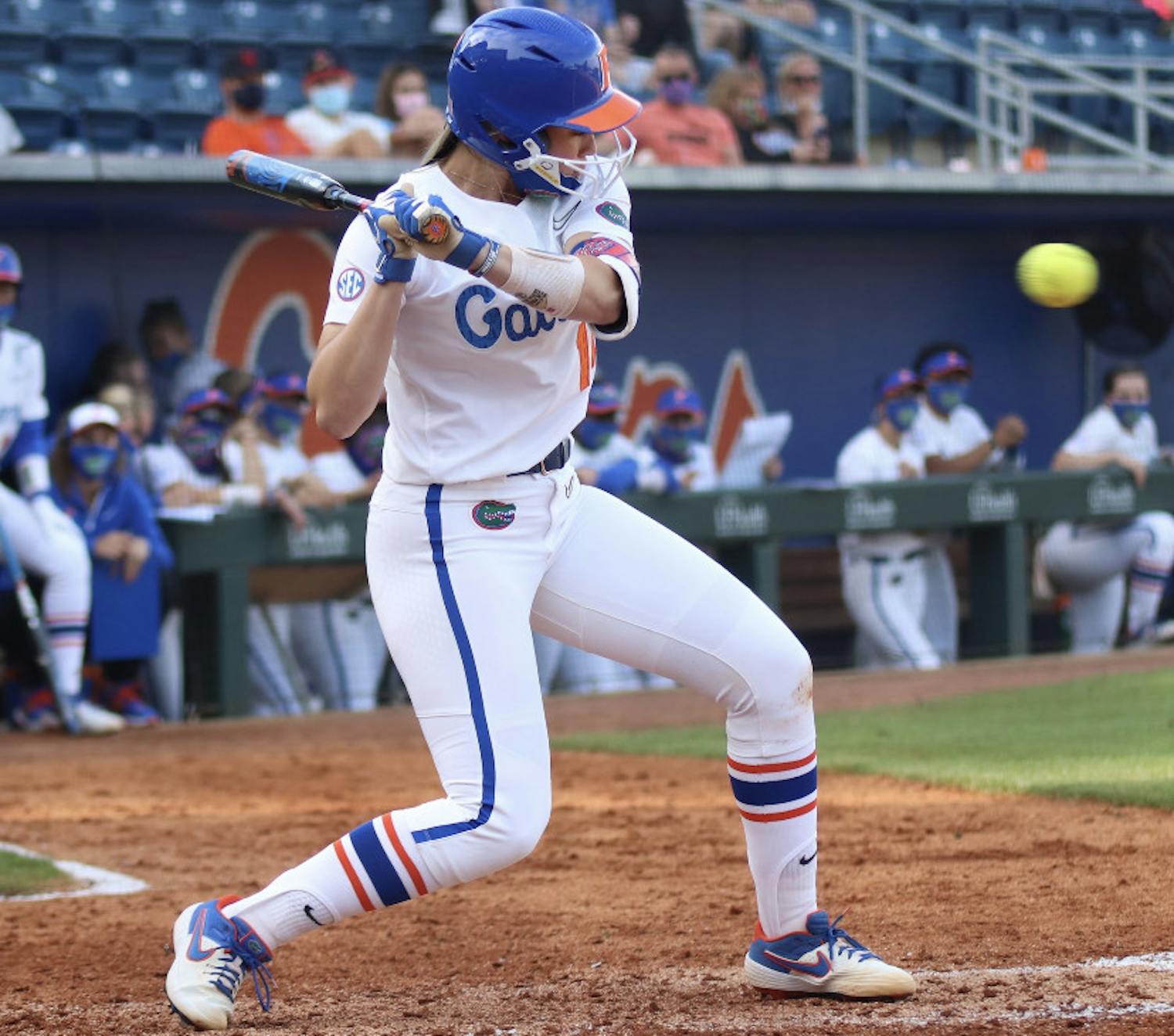 Sophomore Sarah Longley prepares her swing March 3 against Florida State.