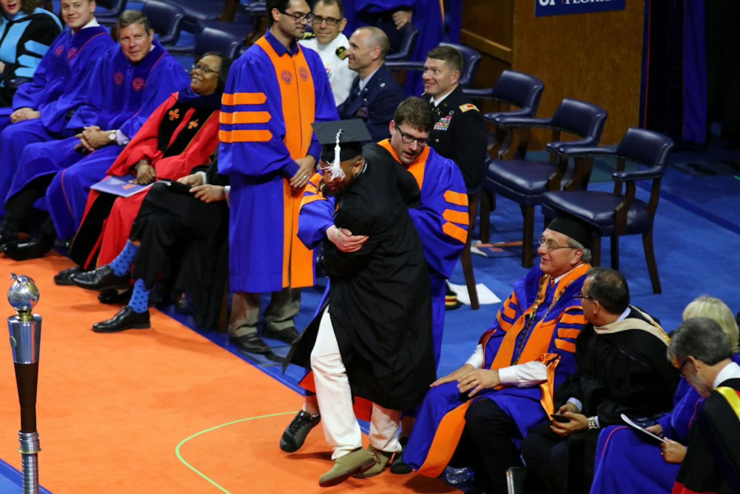 UF sent framed diplomas to the 24 students who were rushed off stage during the Spring commencement ceremony.