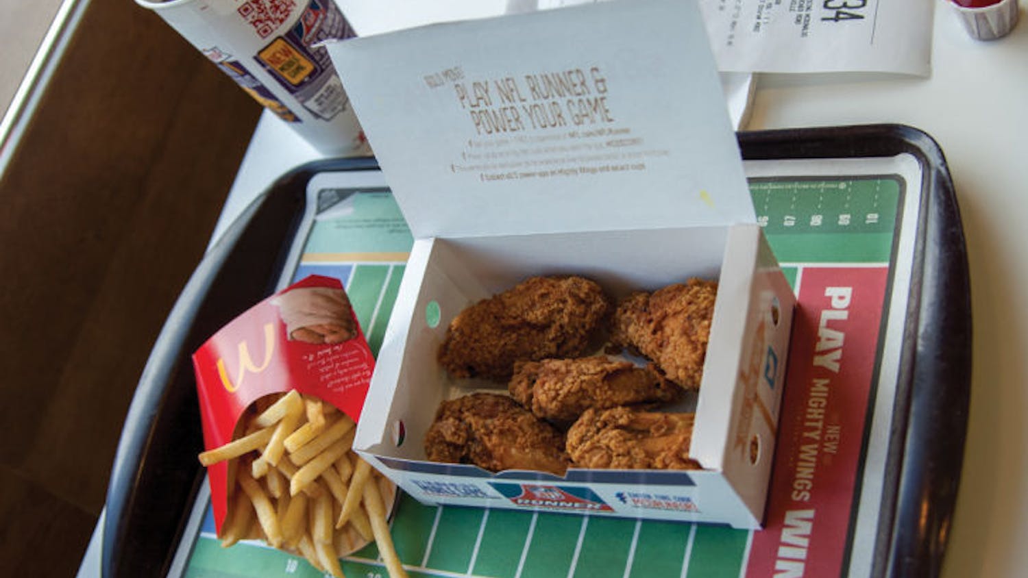 McDonald’s has recently added chicken wings, called Mighty Wings, to its menu. The wings come in sets of three, five and 10, at $2.99, $4.79 and $8.99, respectively.