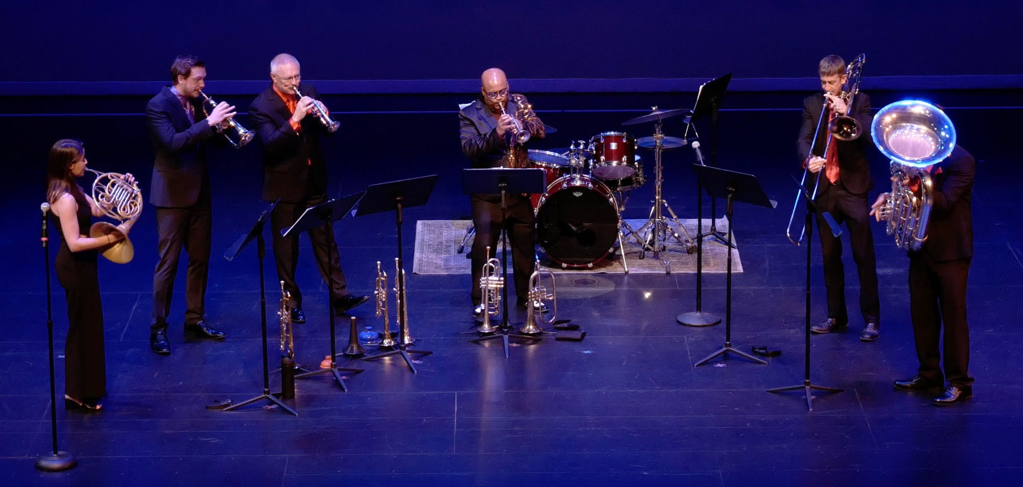 The Rodney Marsalis Philadelphia Big Brass ensemble performs in the Santa Fe College Master Artist Series at Jackson N. Sasser Fine Arts Hall at Santa Fe College on Friday, Sept. 15, 2023.