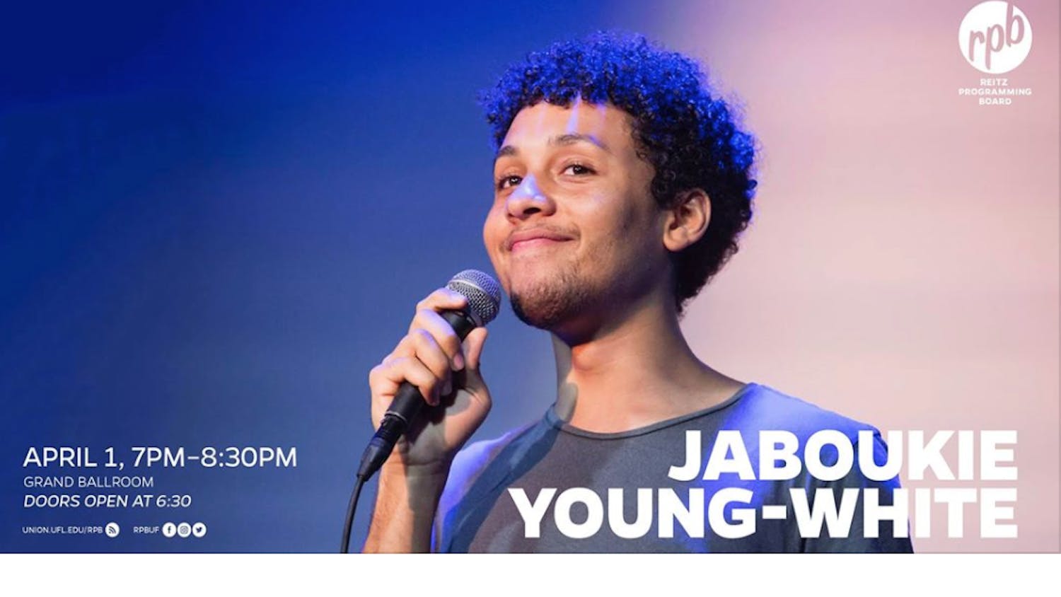 Comedian Jaboukie Young-White will perform a stand up routine at the Reitz Union Grand Ballroom on April 1.