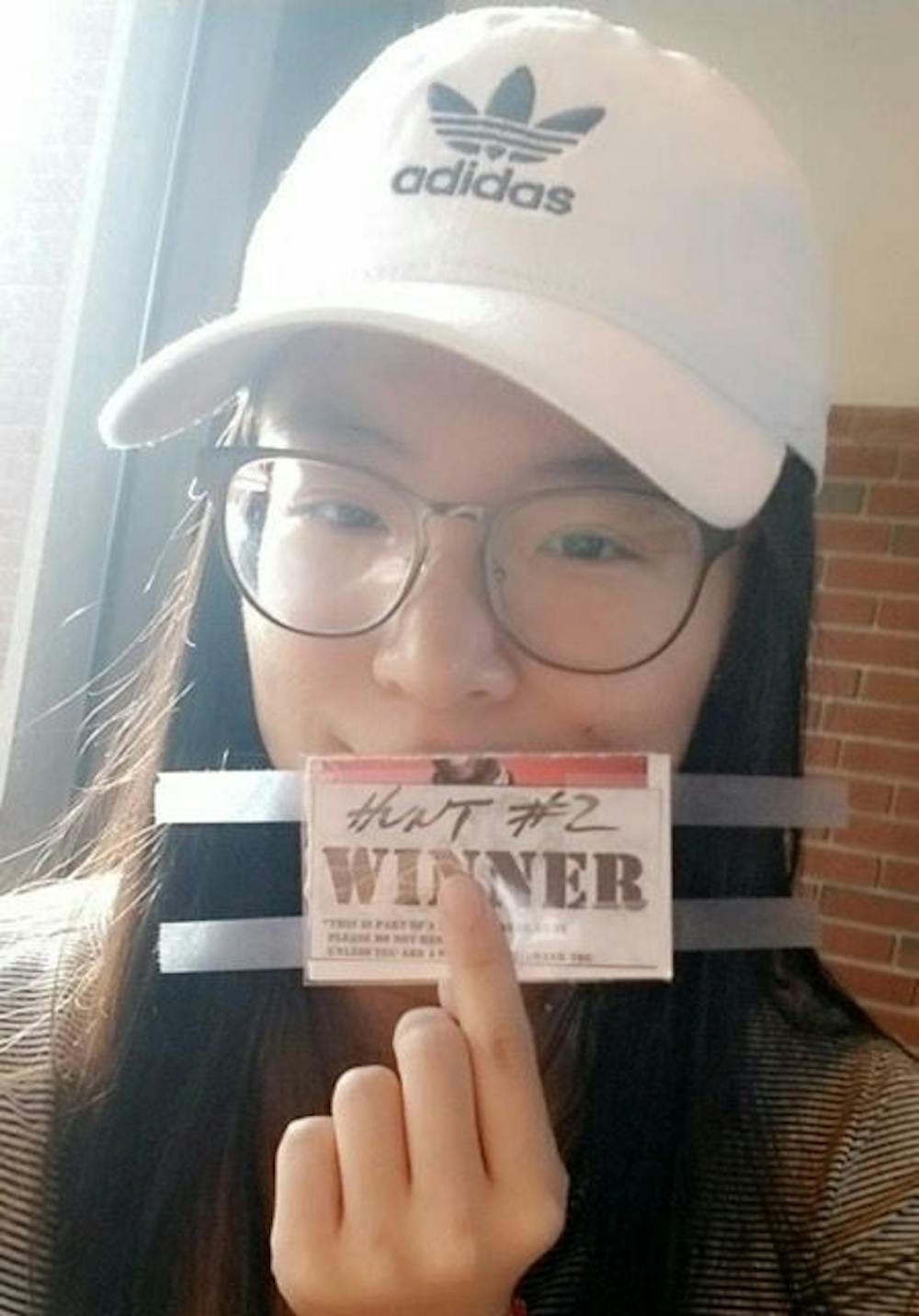 <p>Sherry Kao, a UF biology sophomore, participated in Mini Treasure Hunts around the UF campus, a Facebook page that advertises small-scale scavenger hunts. Kao, 19, won the second hunt Feb. 20.</p>