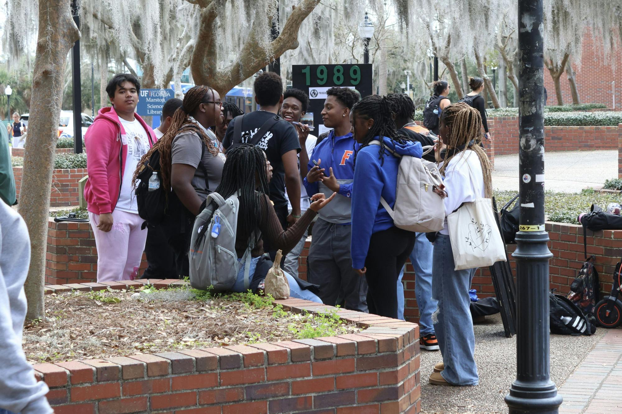Members of the UF Progressive Black Men organization tabling in Turlington Plaza on Friday, Feb 9, 2024.