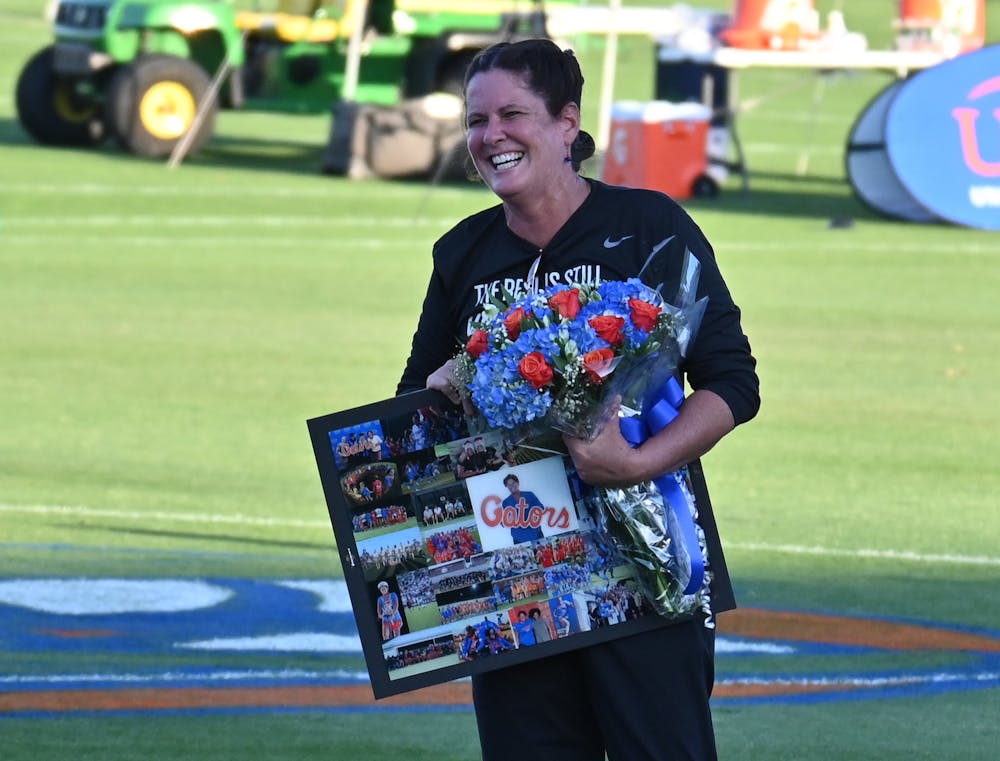 Coach Becky Burleigh ended her career at Florida with a 2-0 win over Miami. Photo from UF-Georgia Southern game March 11.
