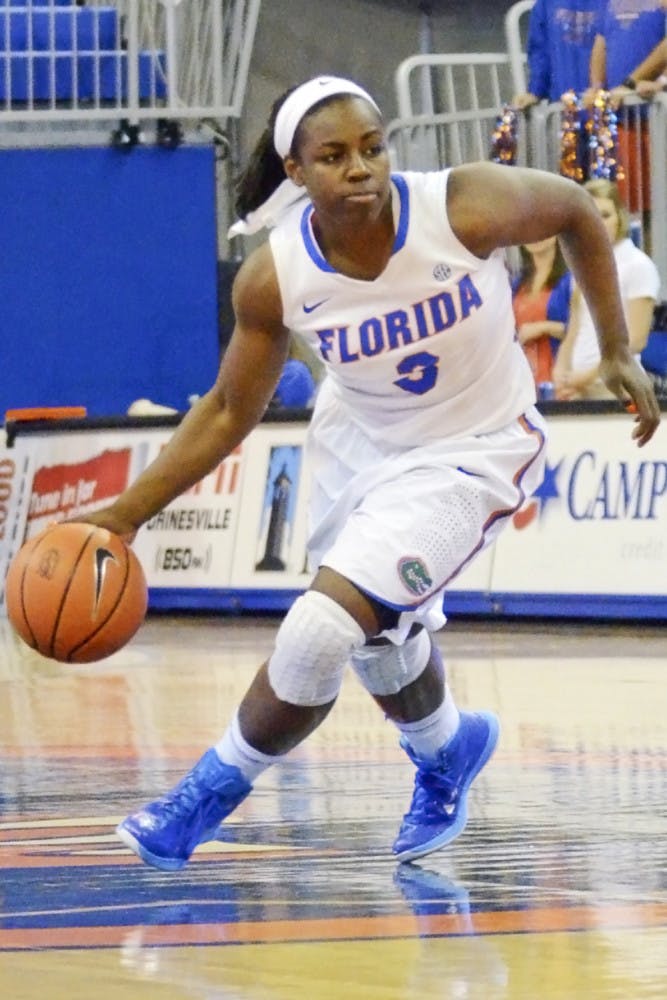 January Miller drives into the lane during Florida's win against Jacksonville on Nov. 14.
