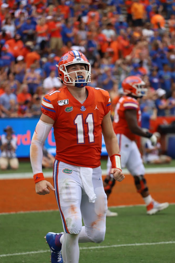 UF quarterback Kyle Trask connected with tight end Kyle Pitts for four touchdowns in Florida’s win over Ole Miss on Saturday.
