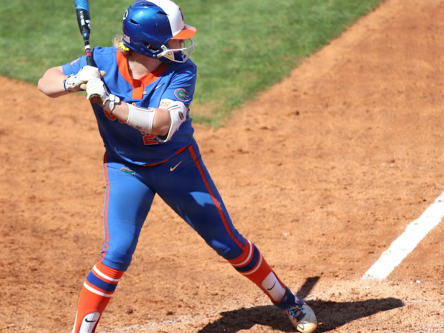 Florida catcher Julia Cottrill prepares to swing against Louisville on February 27.