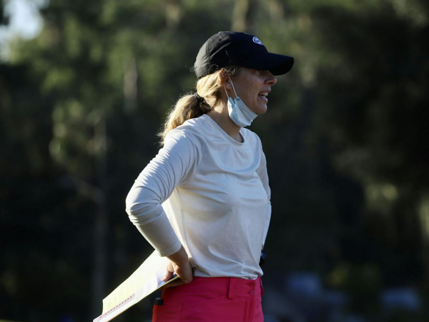 Head coach Emily Glaser at UF Mark Bostick Golf Course in Gainesville, Florida.
