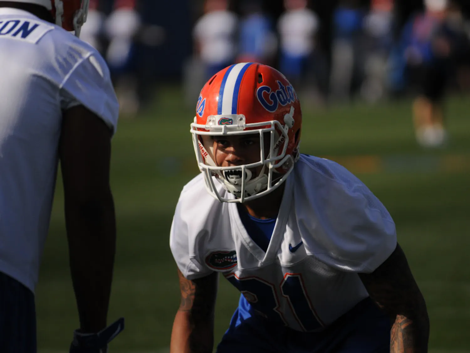 UF cornerback Jalen Tabor participates in Spring practice on March 11, 2016, at the Sanders Practice Facility.