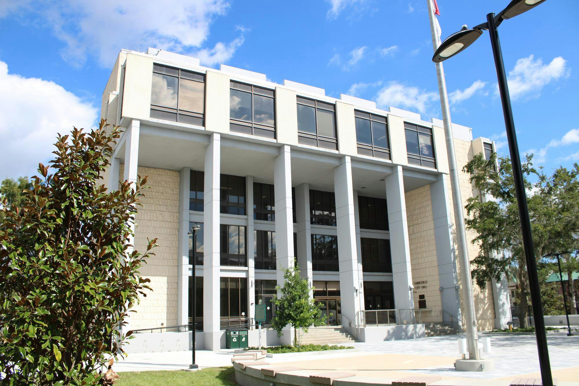 Outside of the Gainesville City Hall, Thursday, Oct. 15, 2026, in Gainesville, Fla.