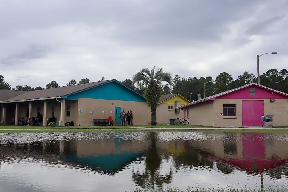 <p>GRACE Marketplace homeless shelter experiences flooding after Hurricane Milton on Oct. 10, 2024.</p>