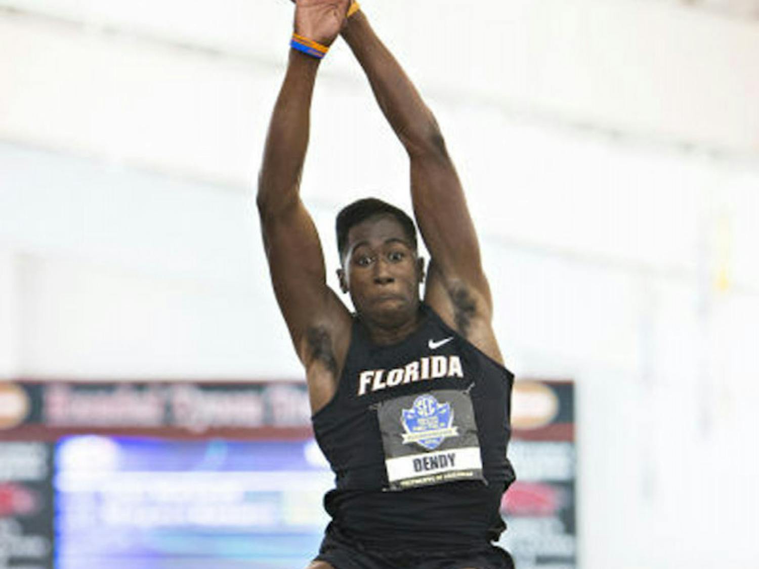 Marquis Dendy competes at the Southeastern Conference Indoor Championships on Feb. 23, 2013, in Fayetteville, Ark.