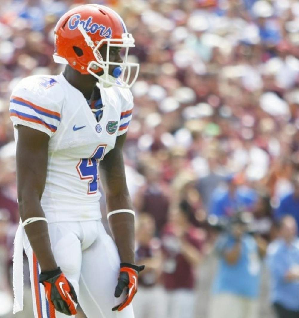 <p>Receiver Andre Debose (4) waits in the end zone to return a kick-off during the game against Texas A&amp;M on Saturday at Kyle Field. Debose is out for 2013 with an ACL tear.</p>