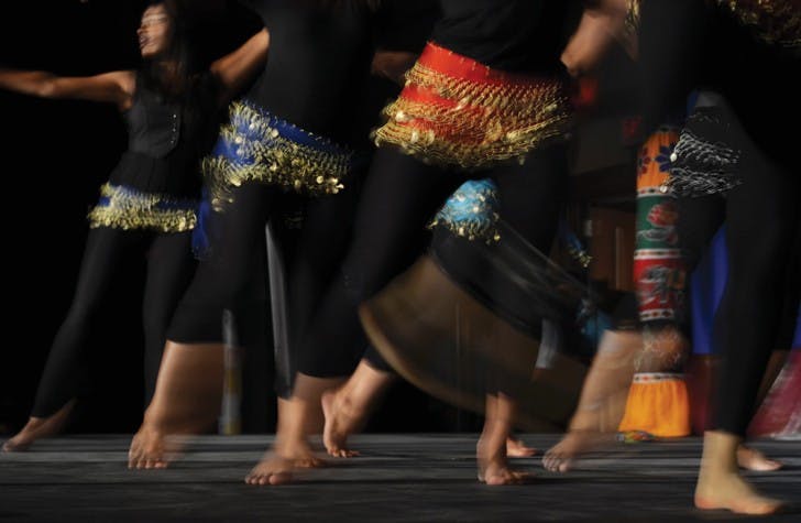An Indian dance group performs a Bollywood dance medley at the Praharsha Indian festival on Saturday evening in the Reitz Union Ballroom. Praharsha, which means hope and happiness, is held annually by Gators for Asha.
