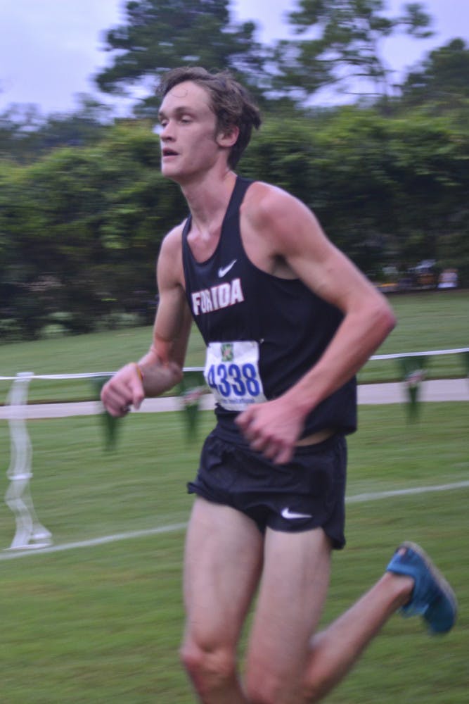 Mac Reynolds races during the 2014 Mountain Dew Invitational on UF's Mark Bostick Golf Course.