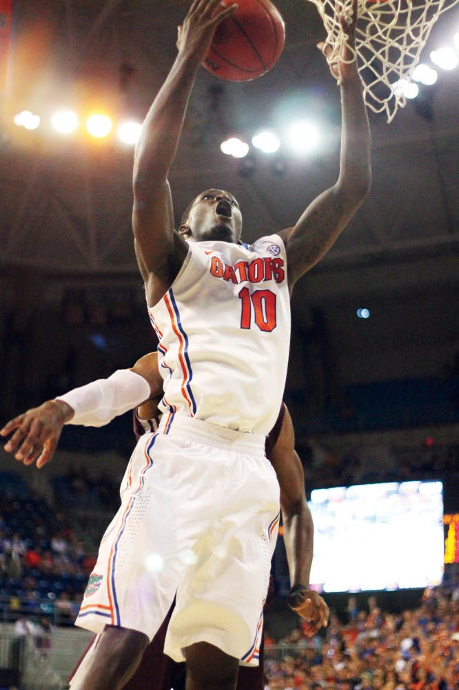 Dorian Finney-Smith attempts a layup during Florida’s 86-56 victory against Arkansas-Little Rock on Saturday in the O’Connell Center.