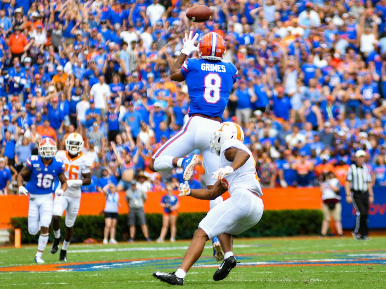 Trevon Grimes recorded 60 receiving yards as Florida dismantled Tennessee.