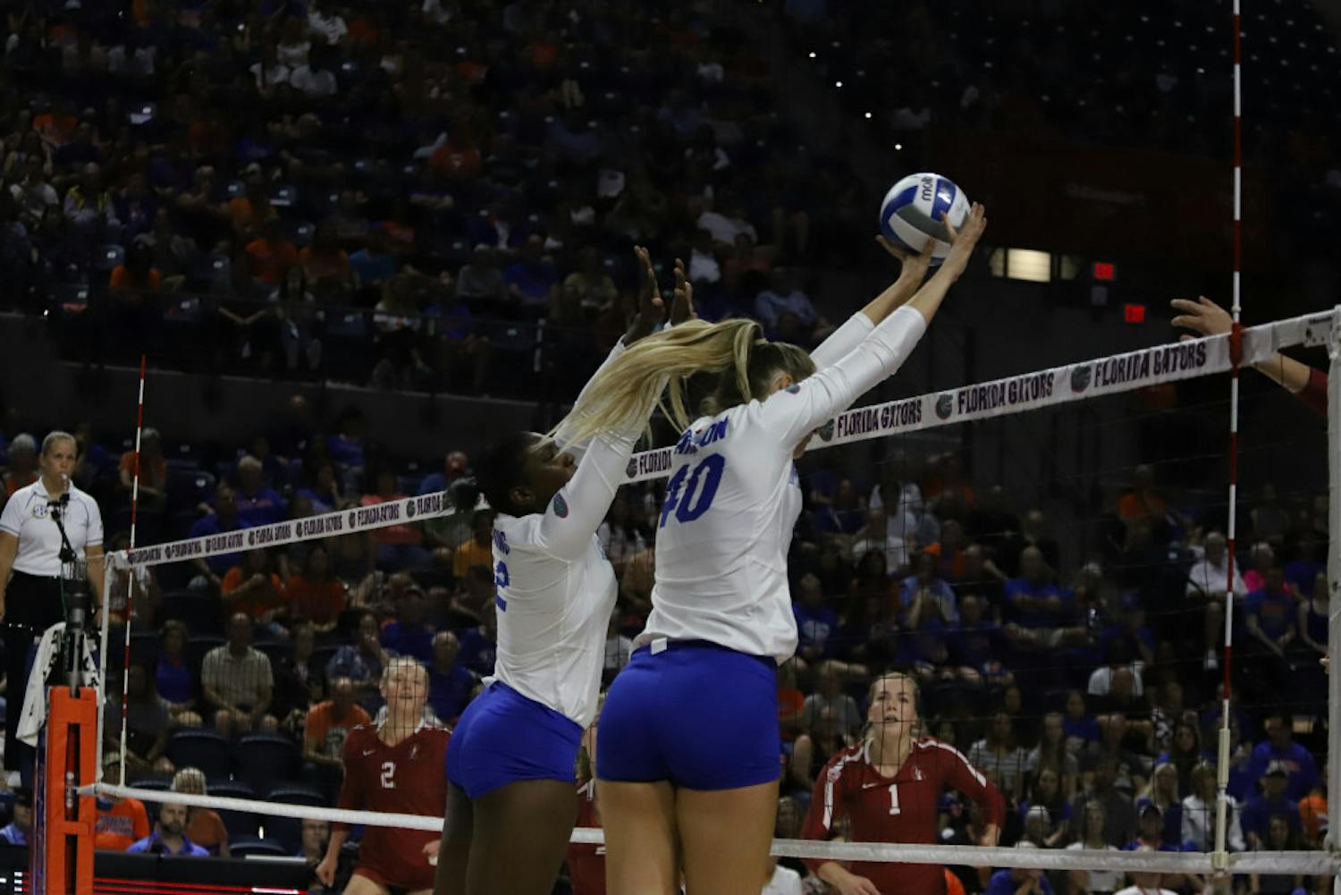 Florida right side hitter Holly Carlton registered a team-high 10 kills in Wednesday's loss to Stanford. 