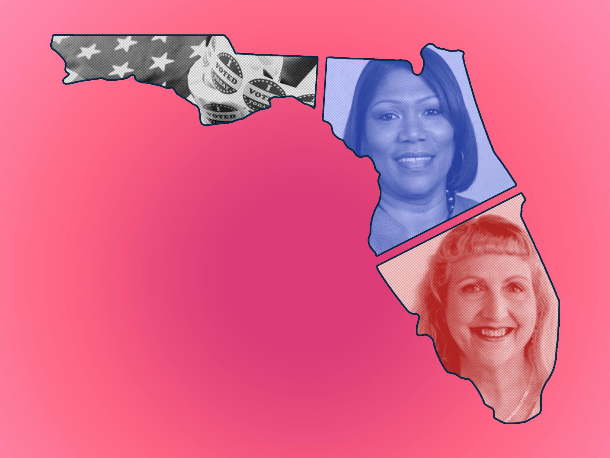 Incumbent democratic candidate Kim Barton faces republican candidate Judith Jensen.