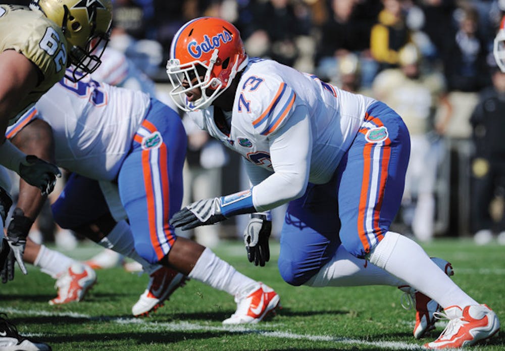 <p>Gators defensive coordinator Dan Quinn said sophomore Sharrif Floyd would play defensive end in the team’s base package and would slide inside to play tackle in nickel packages.</p>