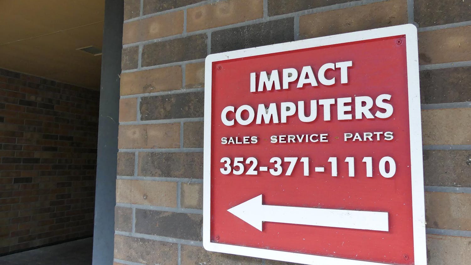 Impact Computers’ storefront in Gainesville Sunday, Nov. 9, 2025.