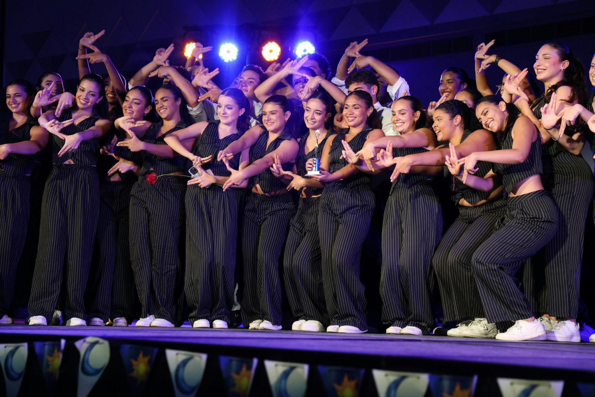 Sabor Latino, the official dance team of UF's Hispanic Student Association, celebrates their win at Soulfest on Friday, Oct. 10, 2025. 