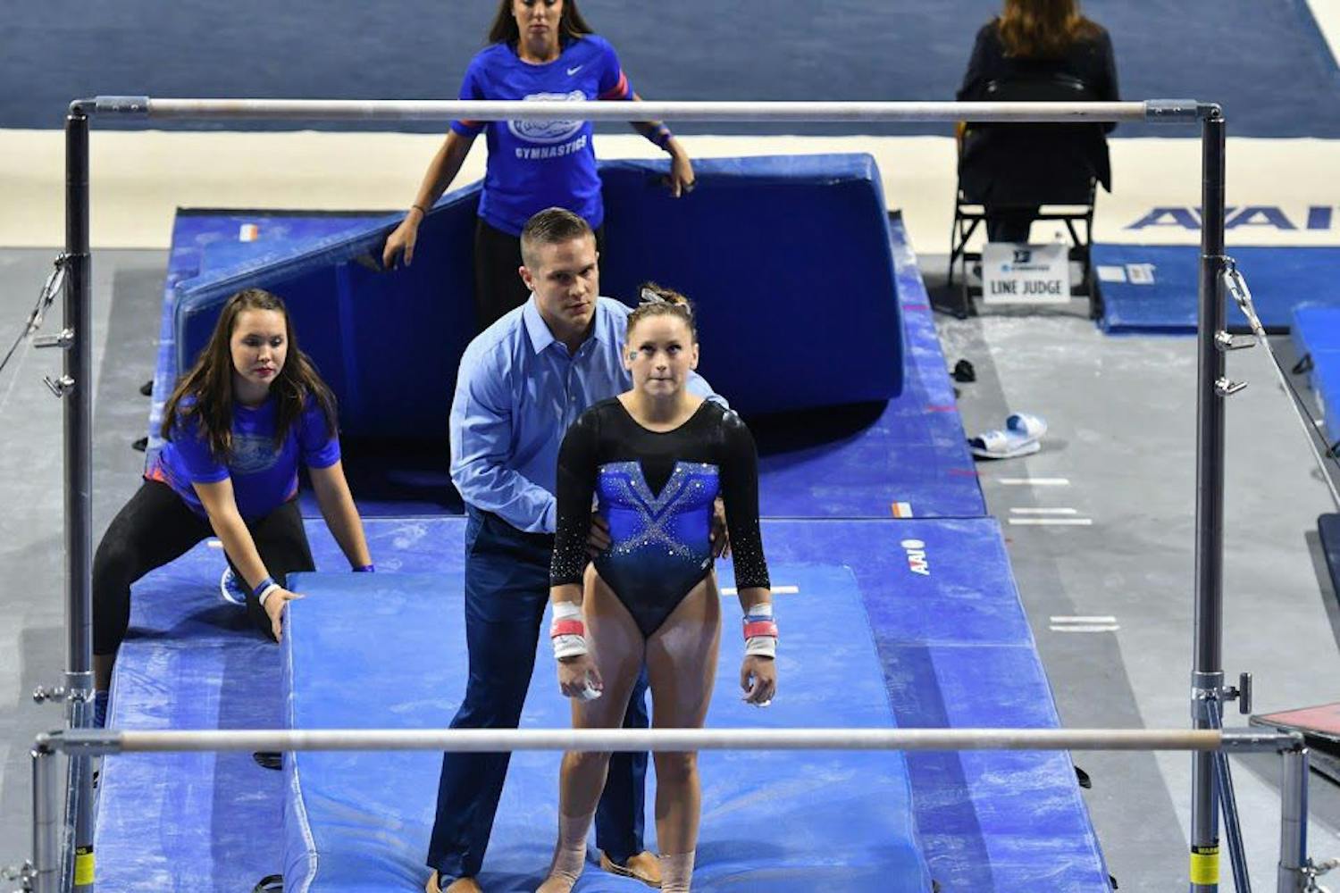 UF gymnast Rachel Gowey prepares for an event during the NCAA Gainesville Regional on April 1, 2017, at the O'Connell Center.
