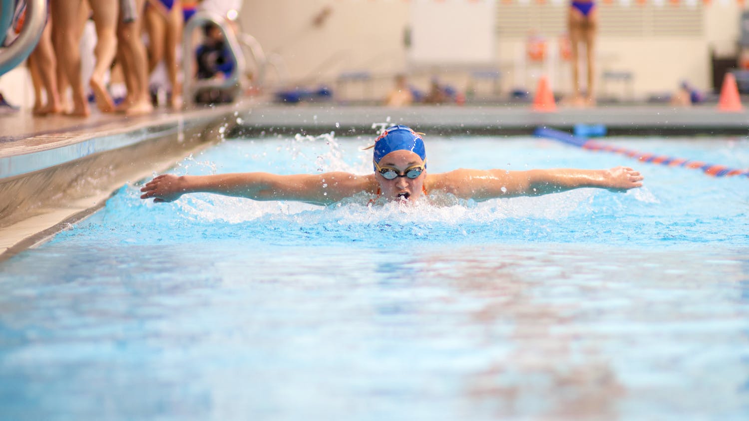 Florida swimmer Elise Bauer swims in the Gators' win against Florida Atlantic Friday, Jan. 13, 2023.