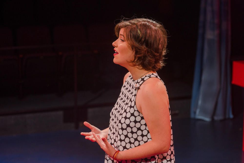 Valeria Hernandez, 22, speaking about mental health at TEDxUF on March 24.