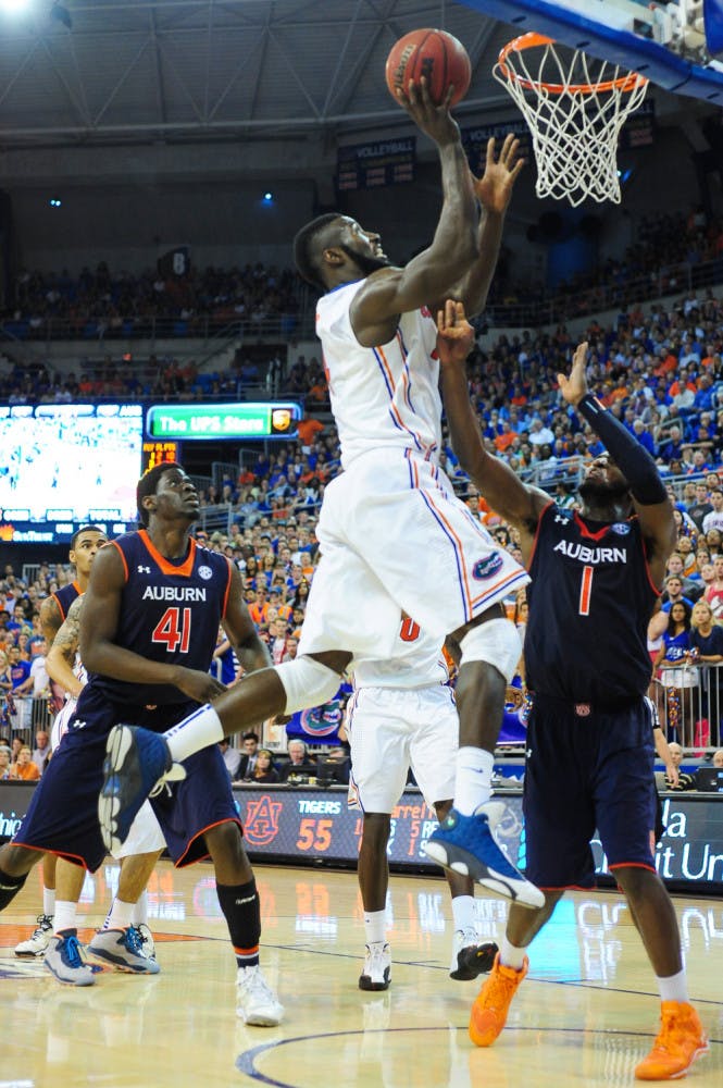 Patric Young goes for a layup during Florida’s 71-66 win over Auburn on Wednesday in the O’Connell Center.