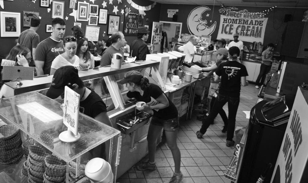 Sweet Dreams, a homemade ice cream shop off University Avenue, hosted its Fall Chocolate Night Saturday. The line of patrons extended out the door to try the 36 chocolate flavors available.