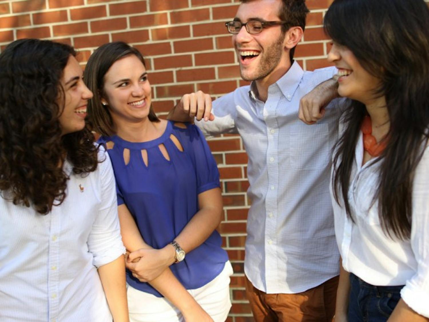 The co-founders of Garage Agency & Co., Aly Perez, Heather O’Rourke, David Argov and Alexza Morales, meet once a week in Argov’s garage. The student-run advertising agency has about 11 clients.