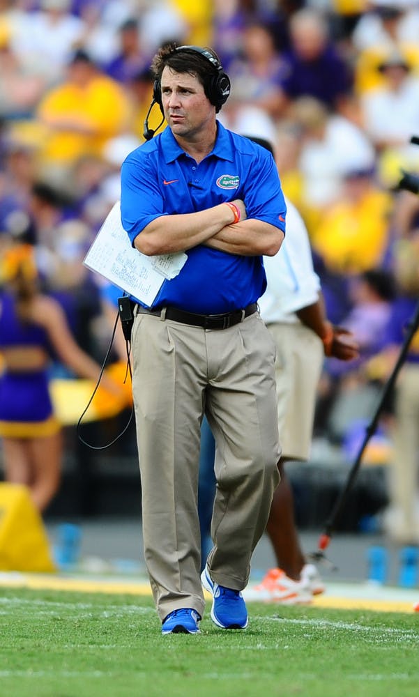 Will Muschamp watches from the sideline during Florida’s 17-6 loss to LSU on Oct. 12 in Baton Rouge, La. 