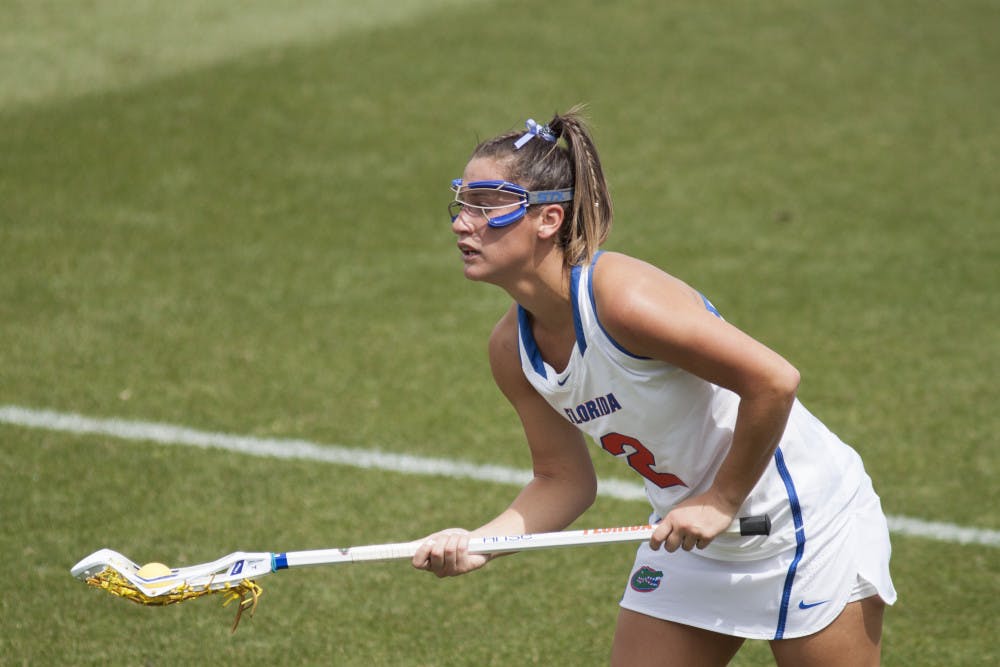 <p>Sammi Burgess looks on during UF's win over Denver on March 25. </p>