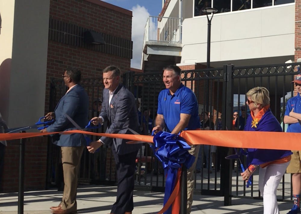 <p dir="ltr"><span>UF softball coach Tim Walton and Athletic Director Scott Stricklin cut the ribbon at the unveiling of the newly renovated Katie Seashole Pressly Stadium before the Gators faced the Japan National Team in an exhibition Tuesday night.</span></p>
<p><span>&nbsp;</span></p>