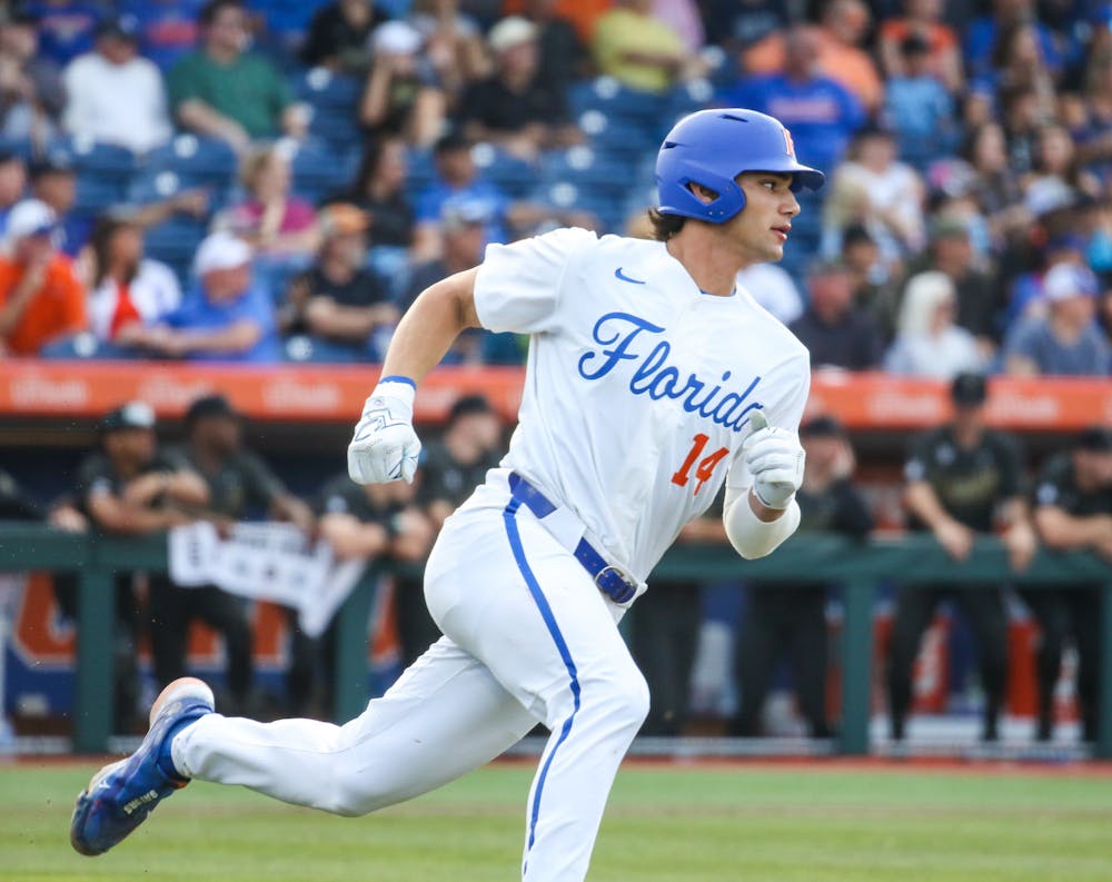 Jac Caglianone rounds the bases during Florida's 10-0 win against Vanderbilt Friday, May 12, 2023. 