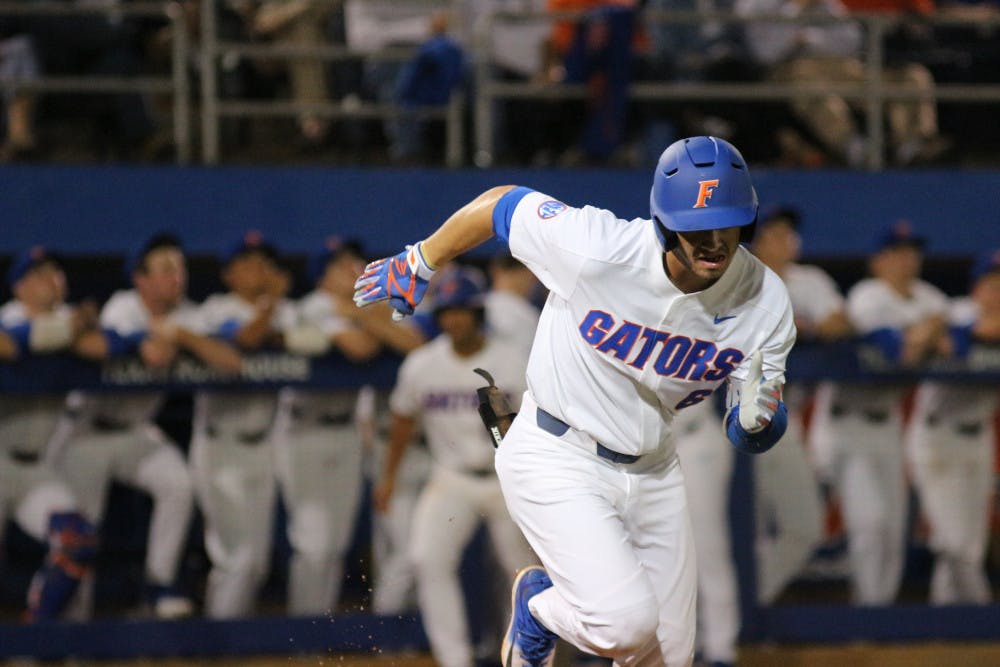 <p>UF third baseman Jonathan India's solo home run jump-started the Gators' offense on a 3-2 win against Jacksonville at the Gainesville Regional. His solo home run was one of three for Florida on the night. </p>
