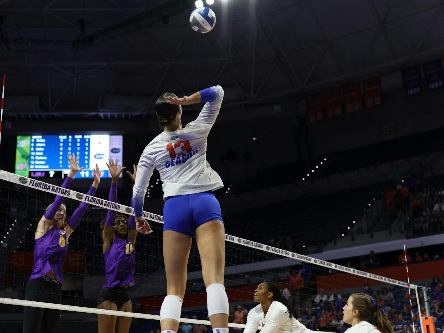 Florida outside hitter Merritt Beason laid down a 21 kills against the LSU Tigers Sunday, Oct. 9, 2022. The performance matches her career high. 