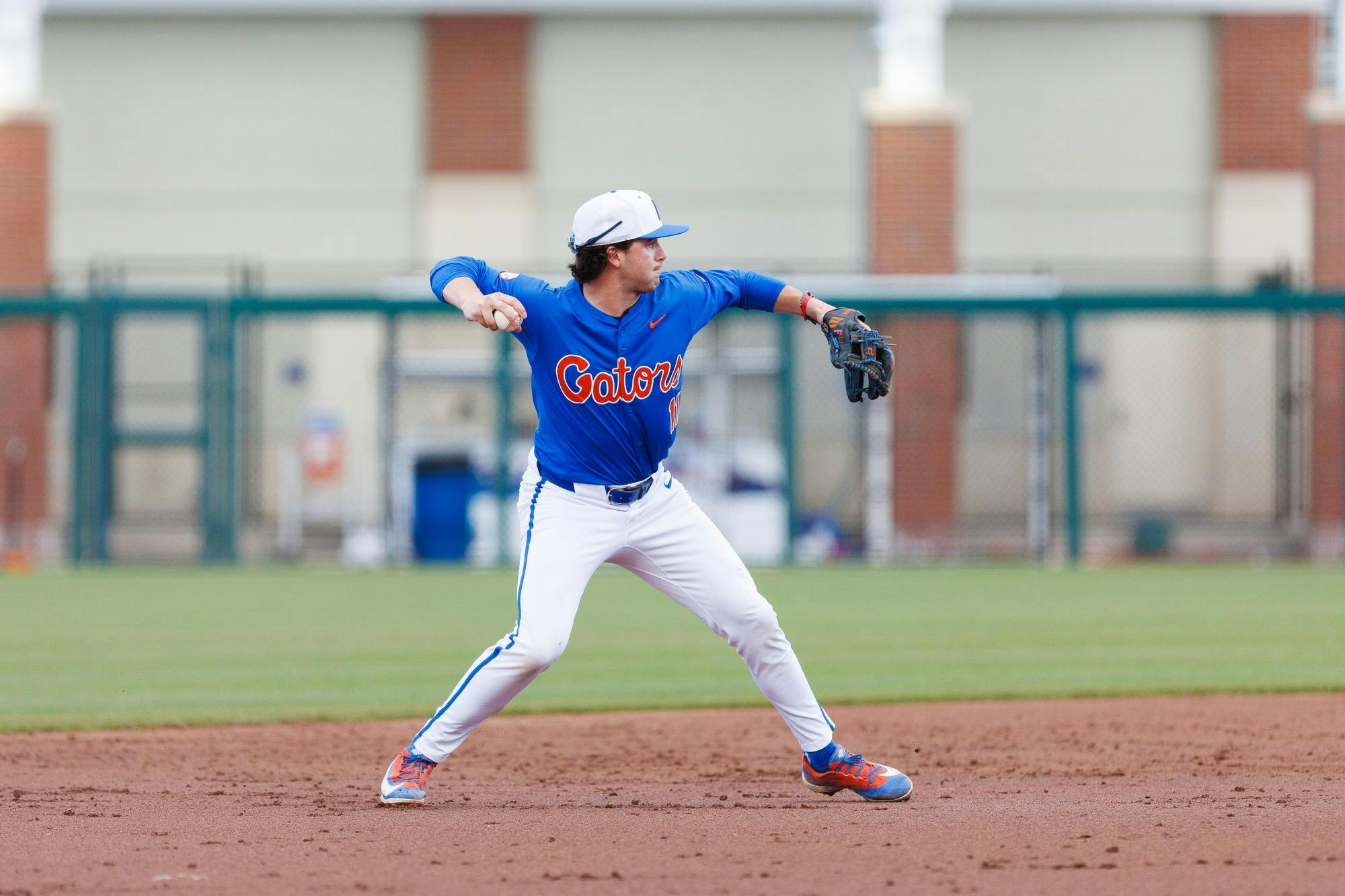 Florida Gators infielder Ethan Surowiec throws the ball during an NCAA Baseball game against High Point, Saturday, March 7, 2026, in Gainesville, Fla.