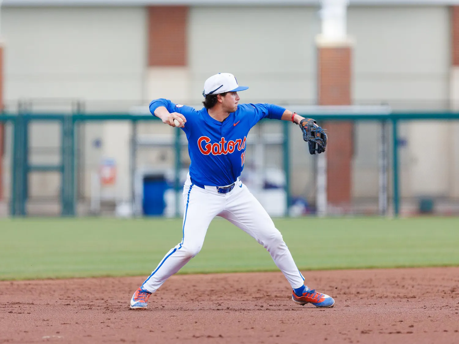 Florida Gators infielder Ethan Surowiec throws the ball during an NCAA Baseball game against High Point, Saturday, March 7, 2026, in Gainesville, Fla.