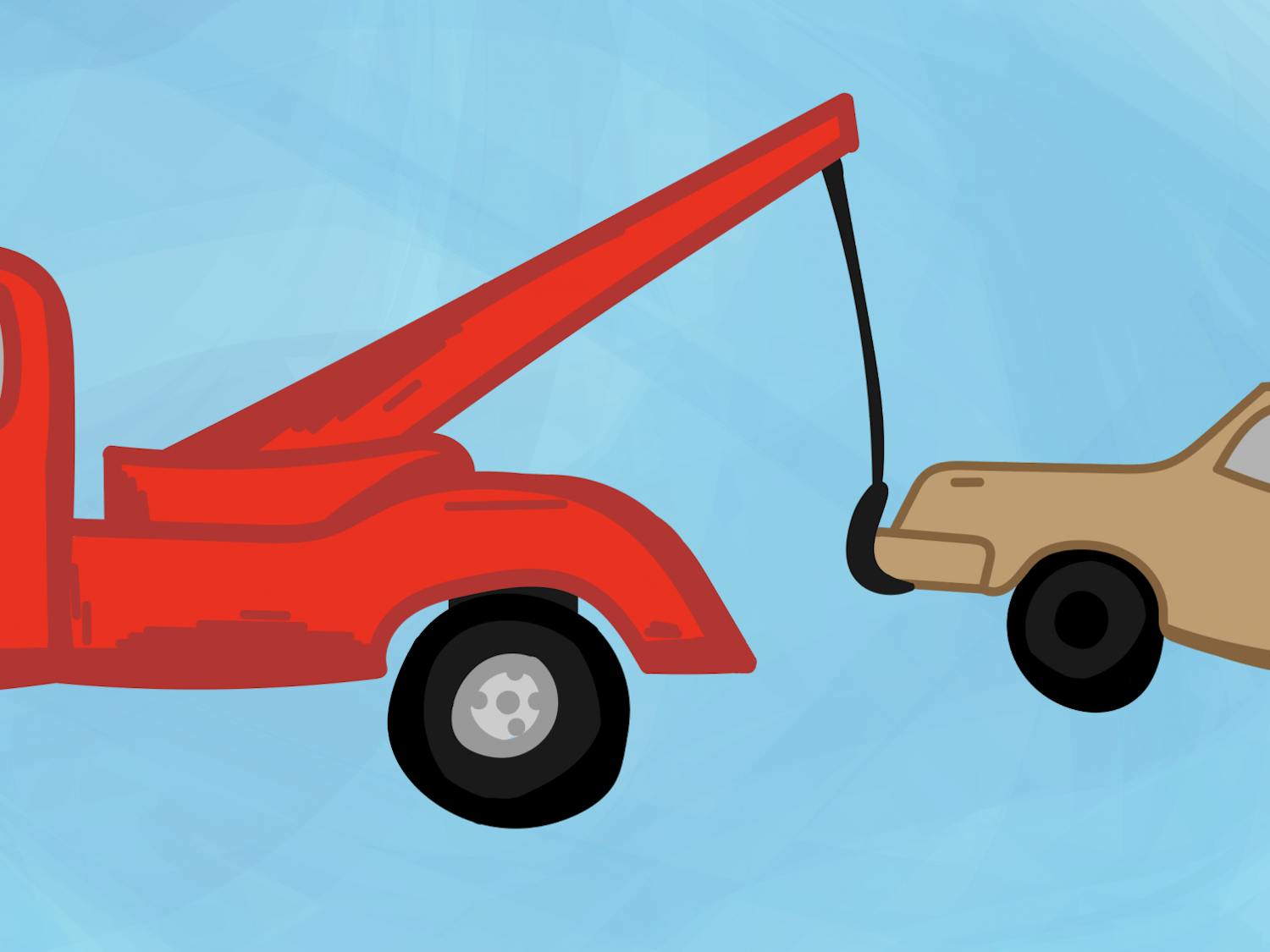 The red trucks with giant hooks are a sure sign of impending doom.