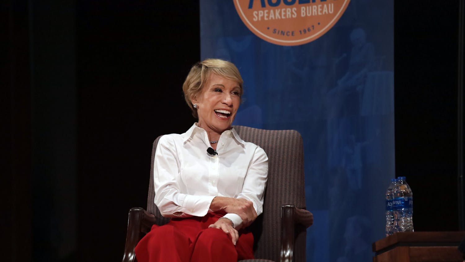 Shark Tank personality Barbara Corcoran speaks with students at the UF University Auditorium Wednesday, Oct. 12, 2022.