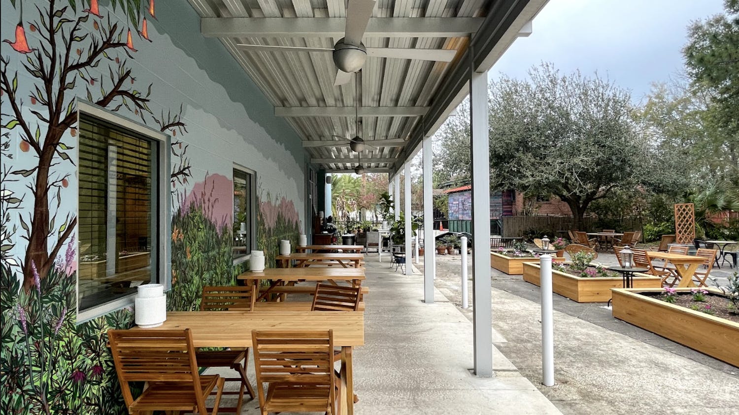 The new business opened Feb. 12 and features an outdoor wine garden. 