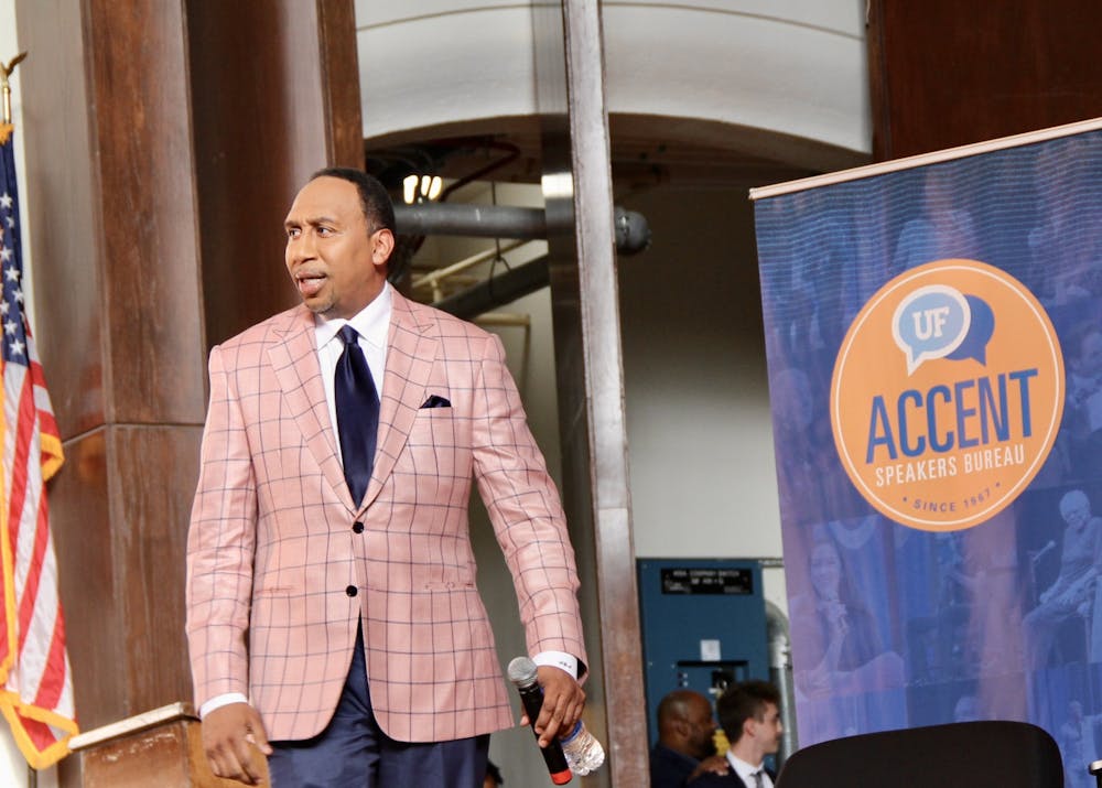 <p>ESPN&#x27;s Stephen A. Smith walks across the stage at the University Auditorium Wednesday, July 27, 2022.</p>
